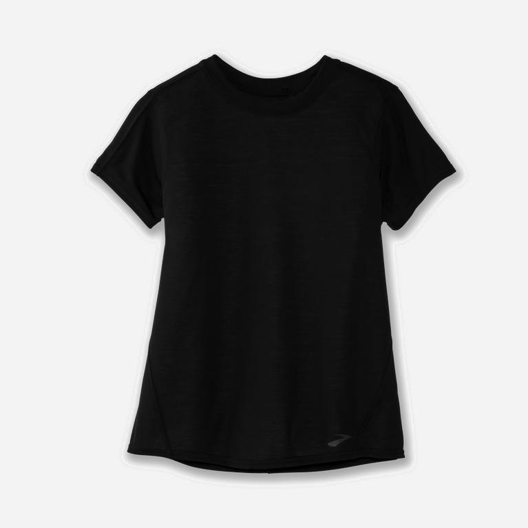 Brooks Distance Israel - Women's Short Sleeve Running Shirt - Navy (93741-YPQC)